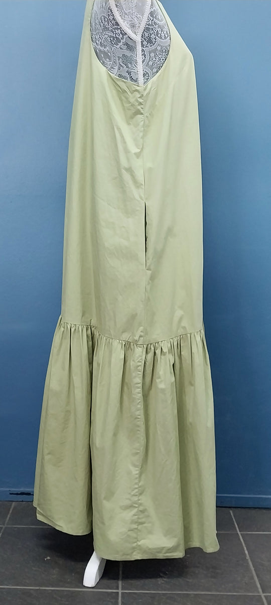 Superette Maxi Dress 100% Cotton - Size 10 -Leaf Green