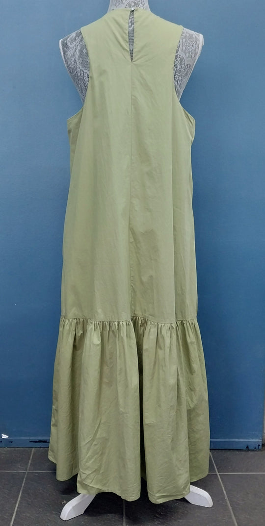 Superette Maxi Dress 100% Cotton - Size 10 -Leaf Green