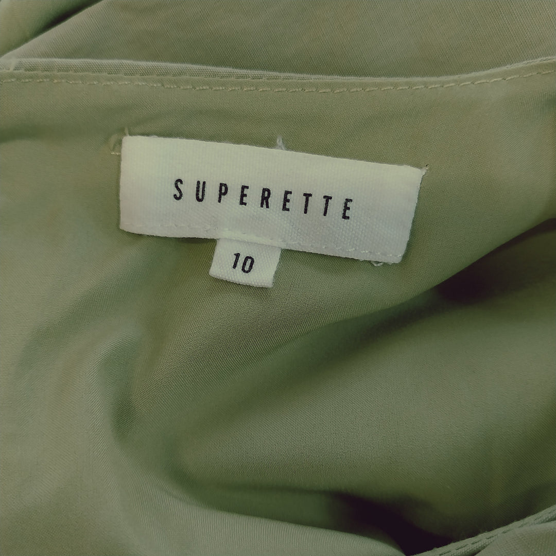 Superette Maxi Dress 100% Cotton - Size 10 -Leaf Green