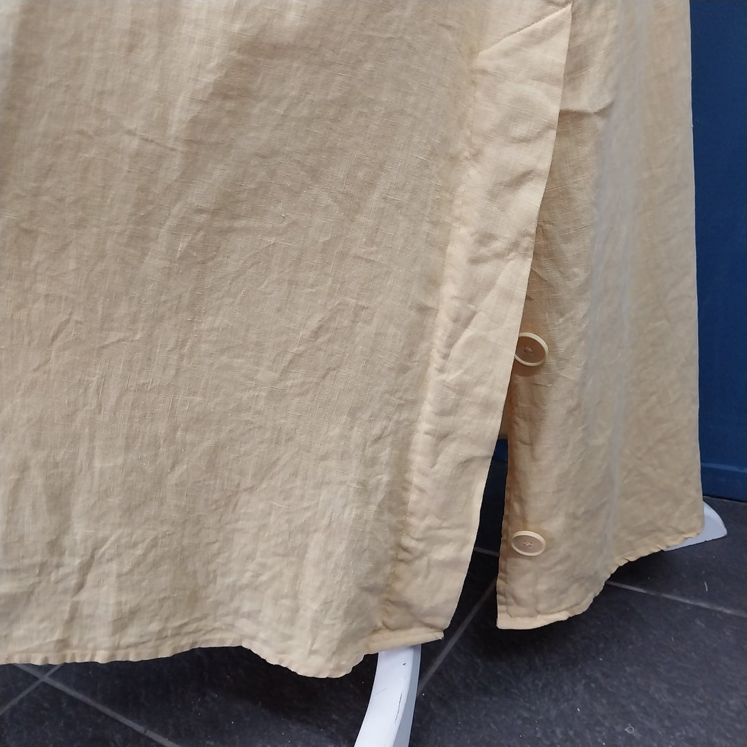 ASSEMBLY LABEL V Neck Linen Dress Size 12 Lemon