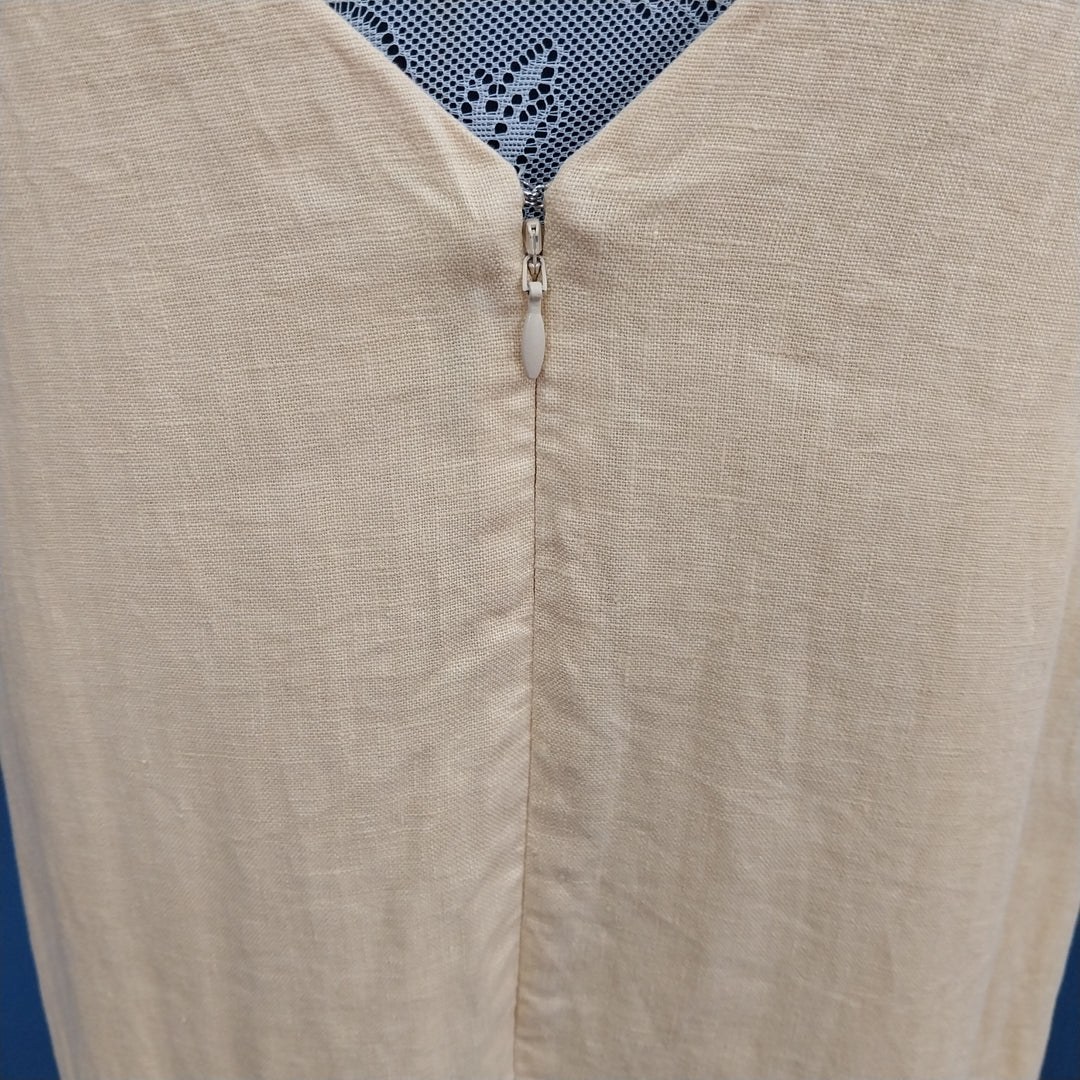 ASSEMBLY LABEL V Neck Linen Dress Size 12 Lemon