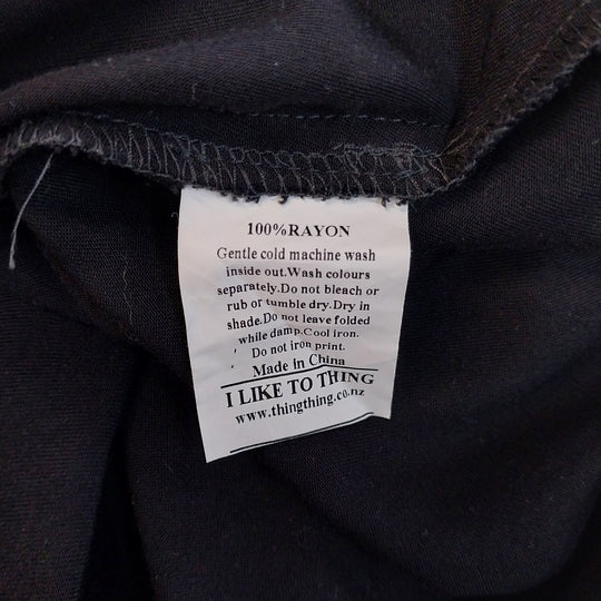 THING THING 100% Rayon Flared Dress -Size 12 -Black