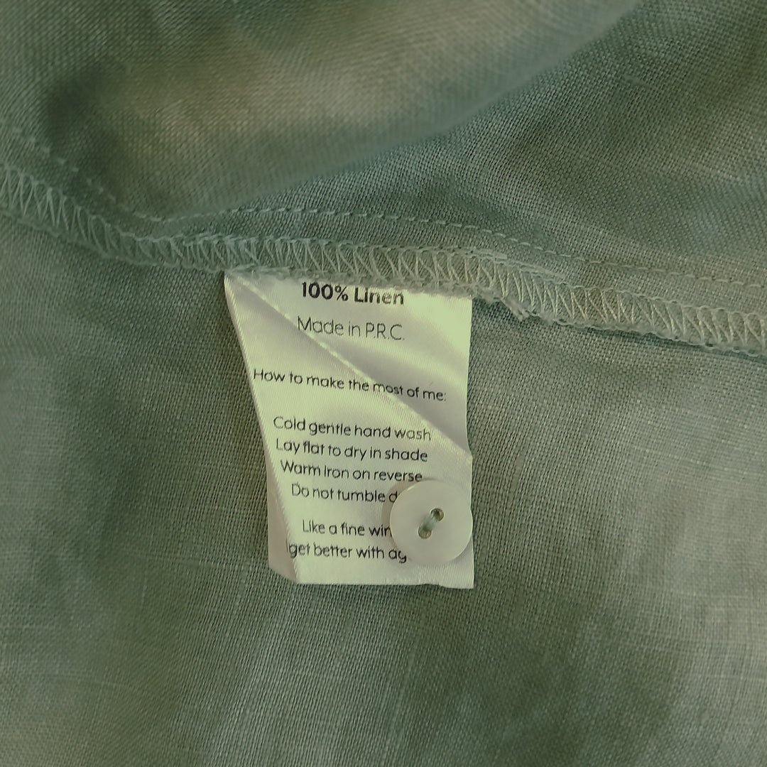 Among The Brave 100% Linen, Tiered Dress , Size 12,Sage Green