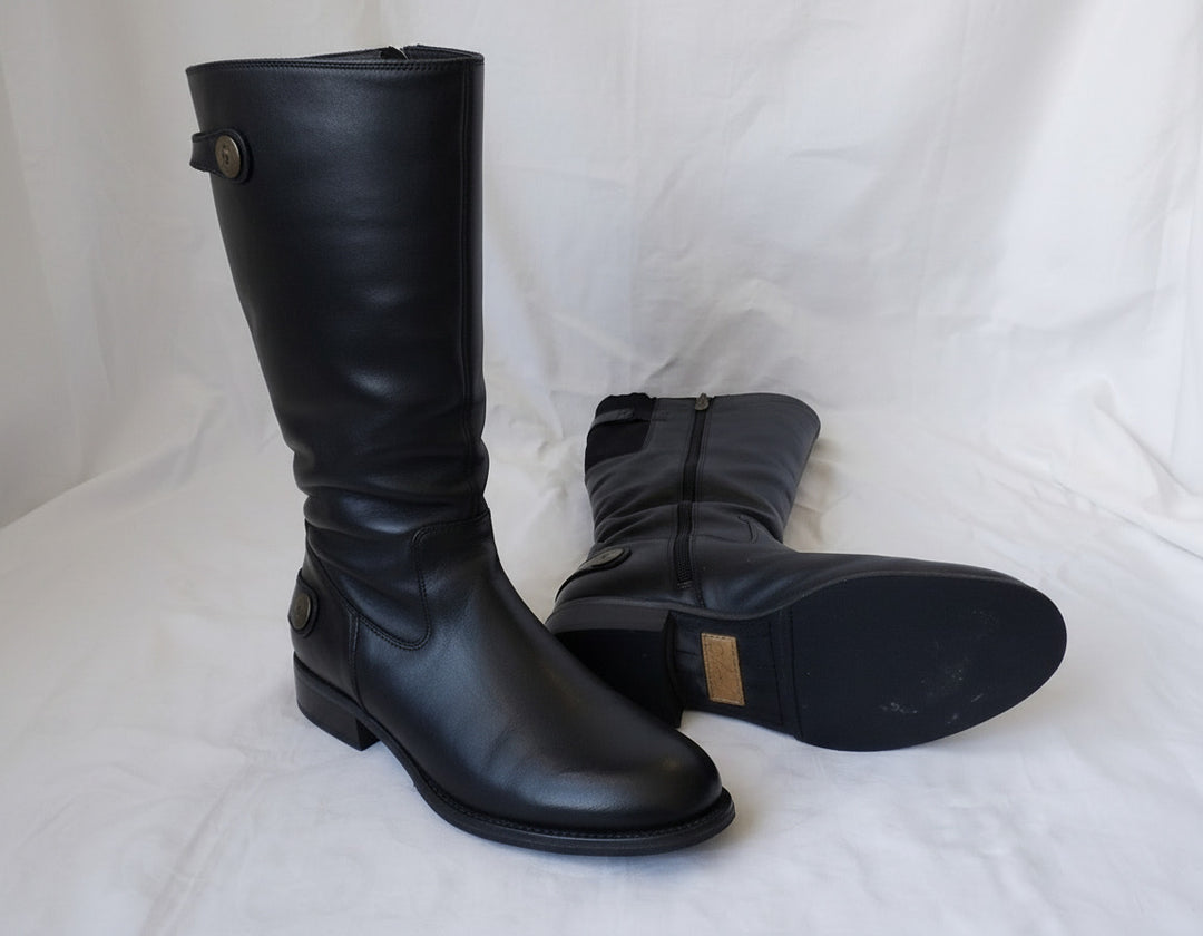 *Colorado Zip Up Black Leather Boots Size 7/1/2*