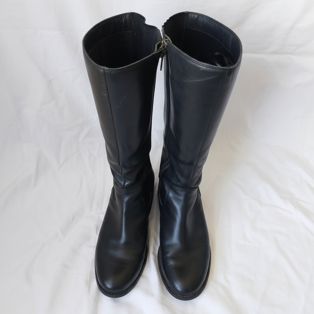 *Colorado Zip Up Black Leather Boots Size 7/1/2*