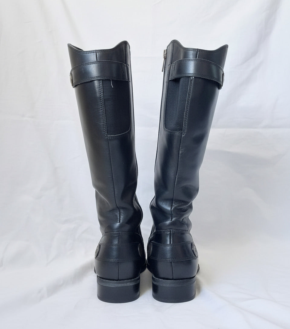*Colorado Zip Up Black Leather Boots Size 7/1/2*