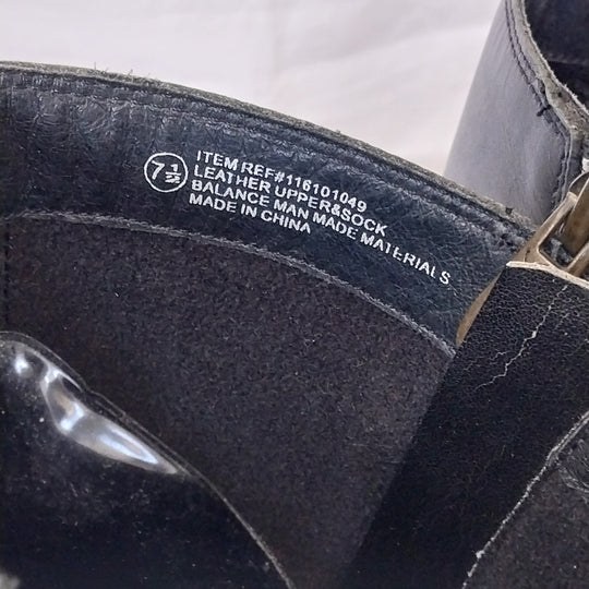 *Colorado Zip Up Black Leather Boots Size 7/1/2*