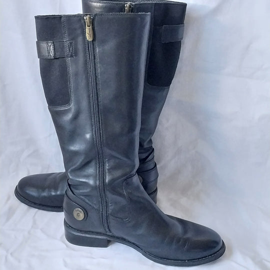 *Colorado Zip Up Black Leather Boots Size 7/1/2*