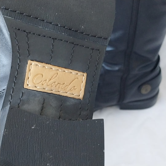 *Colorado Zip Up Black Leather Boots Size 7/1/2*