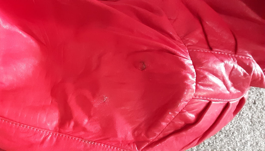 Vintage 80's Red Leather Bommer Jacket NZ Made