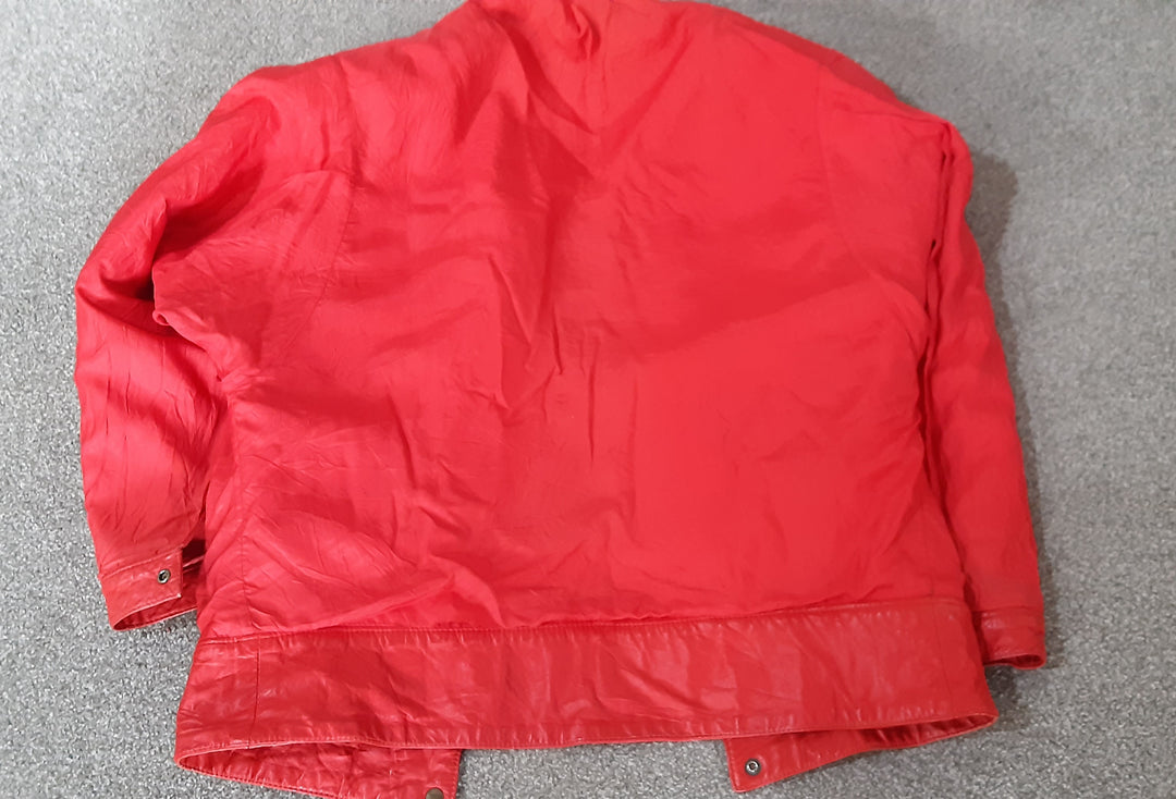 Vintage 80's Red Leather Bommer Jacket NZ Made