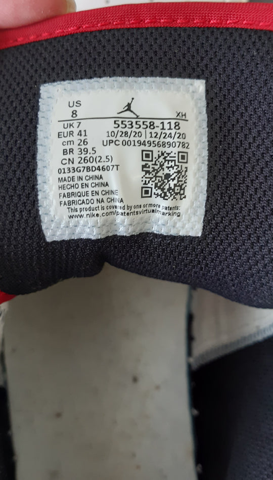 Nike Air Jordan white gym red Sneakers size nz 7