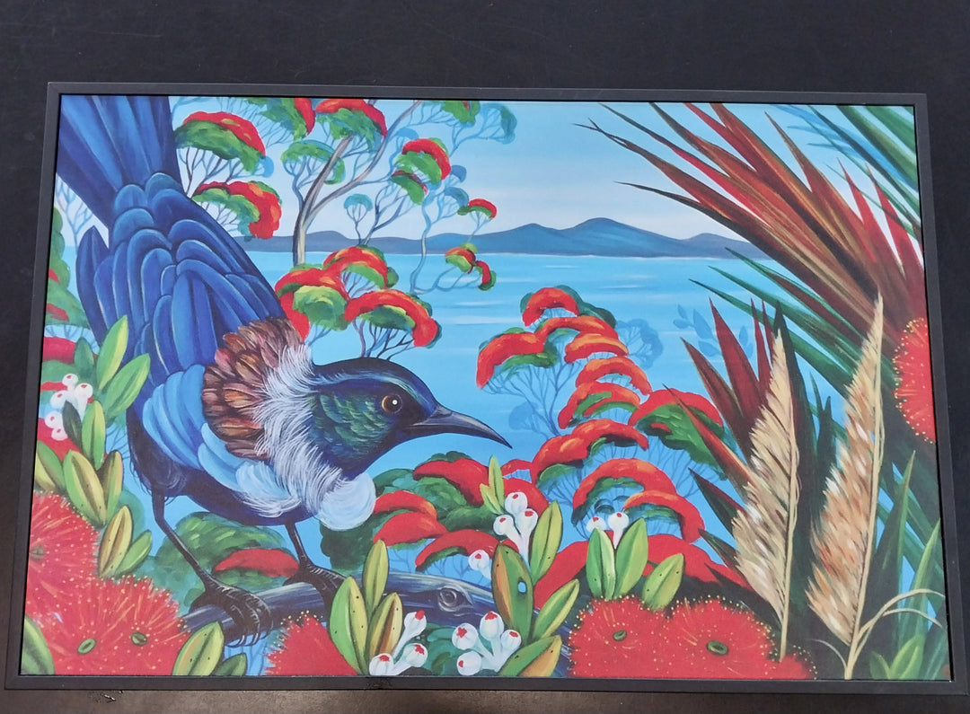 *New Zealand Art -Tui In a Pohutukawa Tree -Titled Kapiti by Irina Velman*