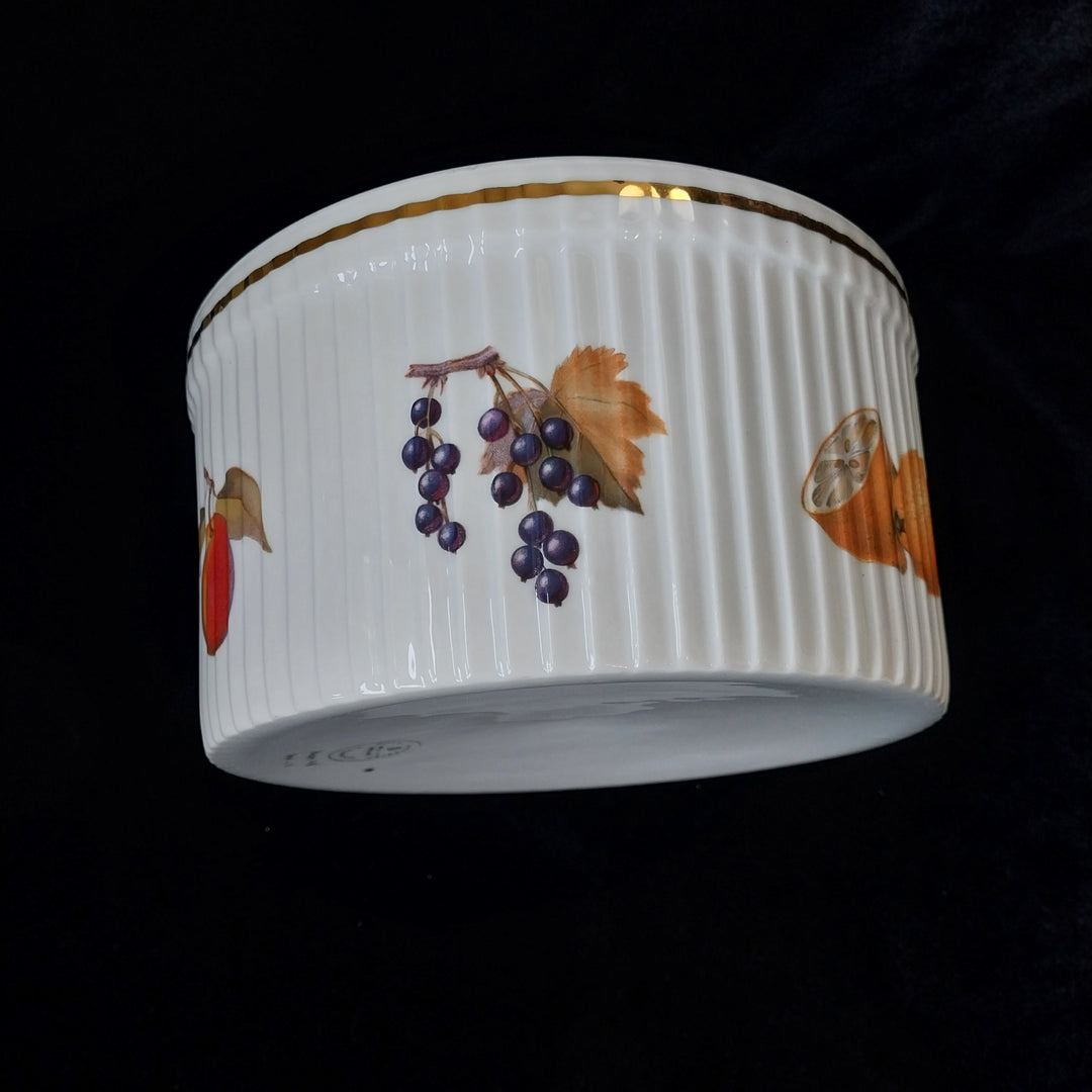 *Royal Worcester Evesham- Gold Rim Souffle Dish- As New*