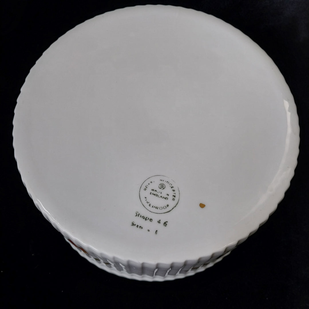 *Royal Worcester Evesham- Gold Rim Souffle Dish- As New*