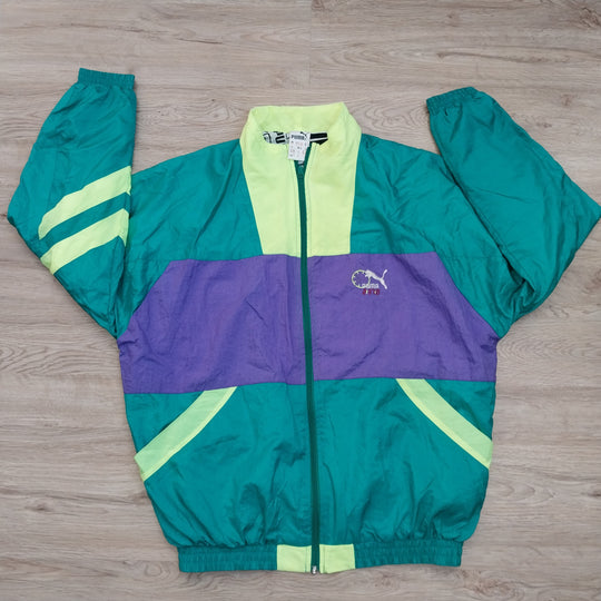 *Vintage PUMA Windbreaker/Jacket Size M/L . 80s/90s colour Block*