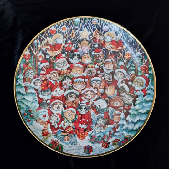 *Franklin Mint  Santa Claws (Cat) Plate  Limited Edition *