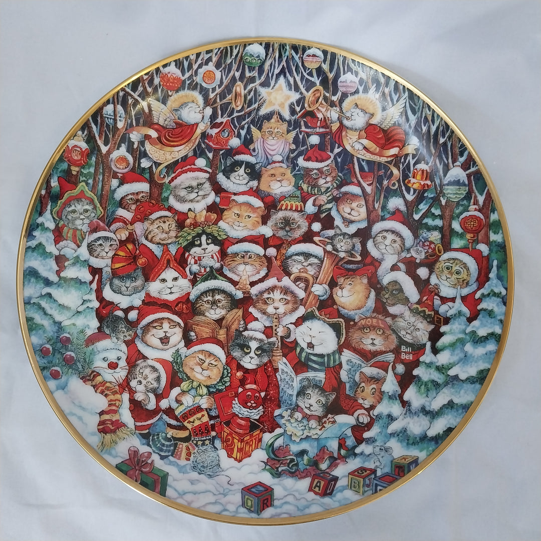 *Franklin Mint  Santa Claws (Cat) Plate  Limited Edition *