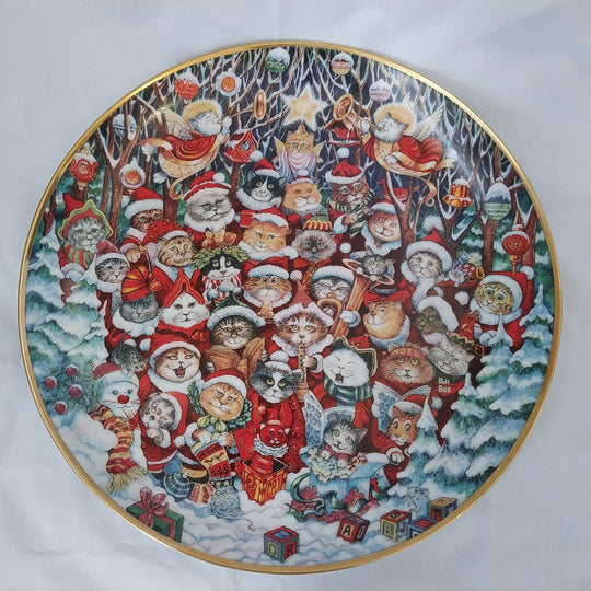 *Franklin Mint  Santa Claws (Cat) Plate  Limited Edition *