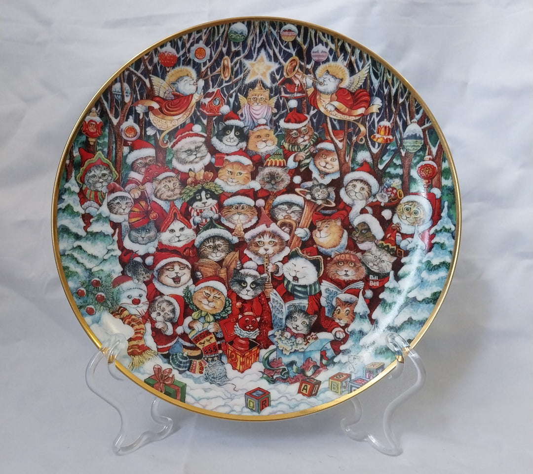 *Franklin Mint  Santa Claws (Cat) Plate  Limited Edition *
