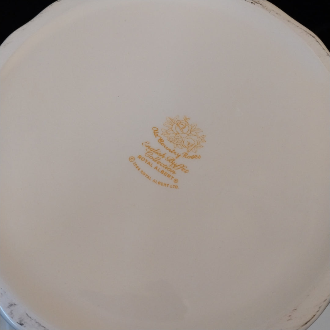 *Royal Albert Old Country Roses -Pedestal Cake Stand -Ivory English Buffet Collection*