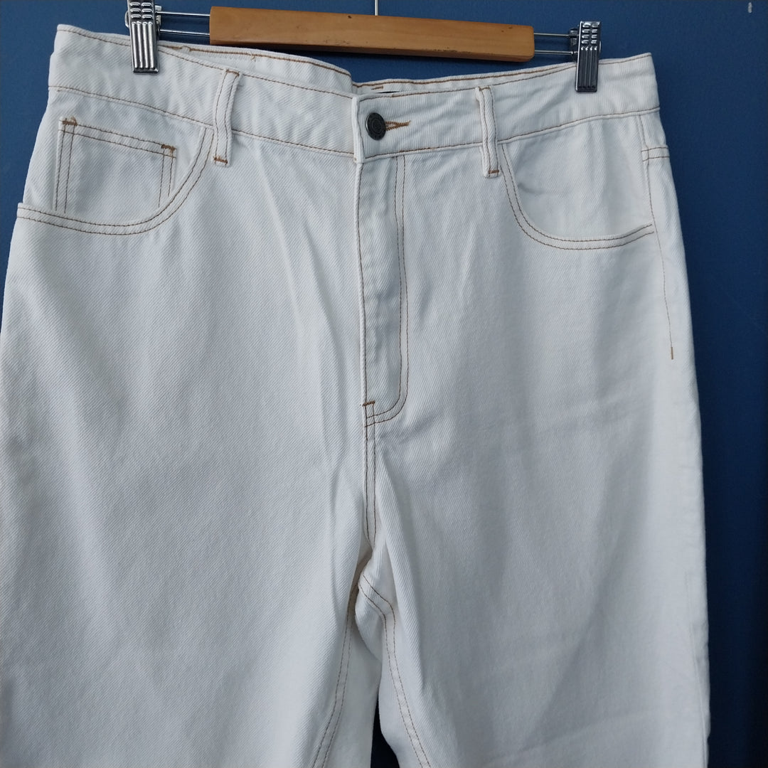 *Augustine -Honey Denim Jeans Womens  Size 14 Off White  100% Cotton*