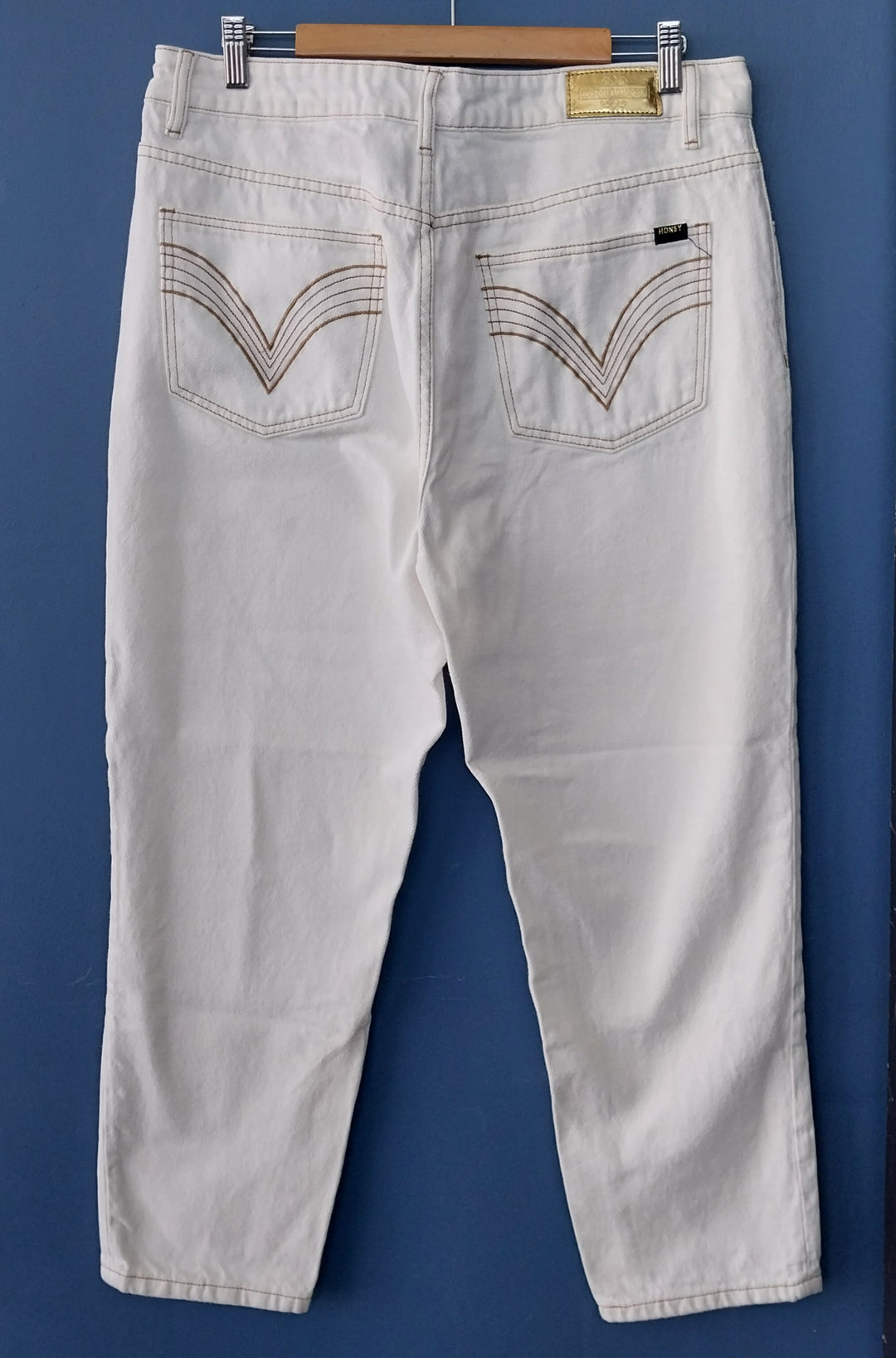 *Augustine -Honey Denim Jeans Womens  Size 14 Off White  100% Cotton*