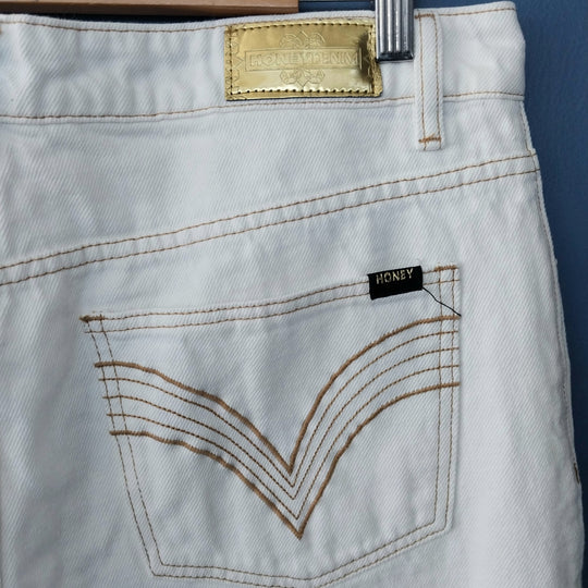 *Augustine -Honey Denim Jeans Womens  Size 16 Off White  100% Cotton*