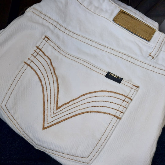 *Augustine -Honey Denim Jeans Womens  Size 16 Off White  100% Cotton*