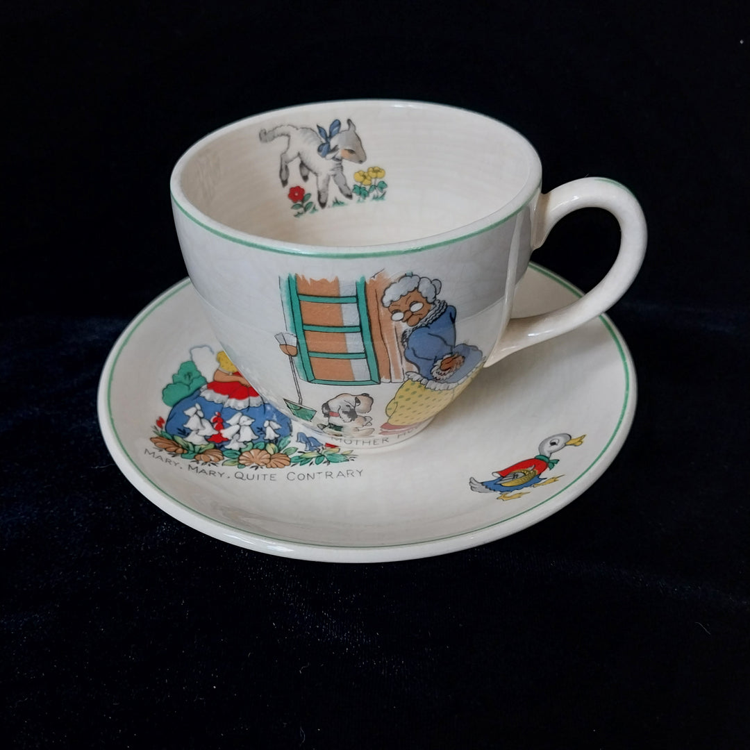 *Kelston Potteries NZ- Nurserytime Cup and Saucer- Vintage