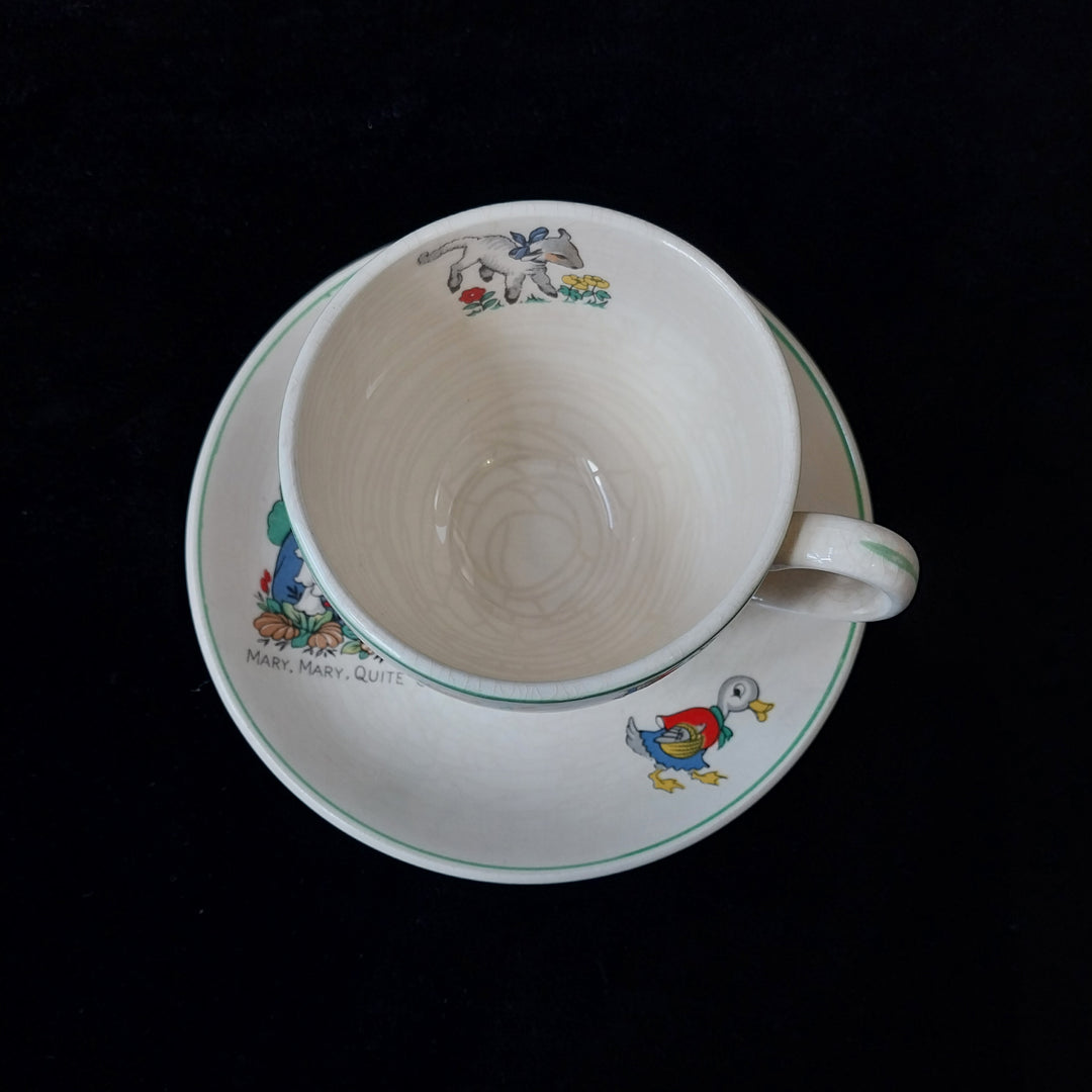 *Kelston Potteries NZ- Nurserytime Cup and Saucer- Vintage