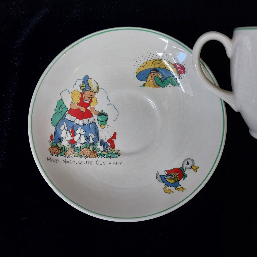 *Kelston Potteries NZ- Nurserytime Cup and Saucer- Vintage