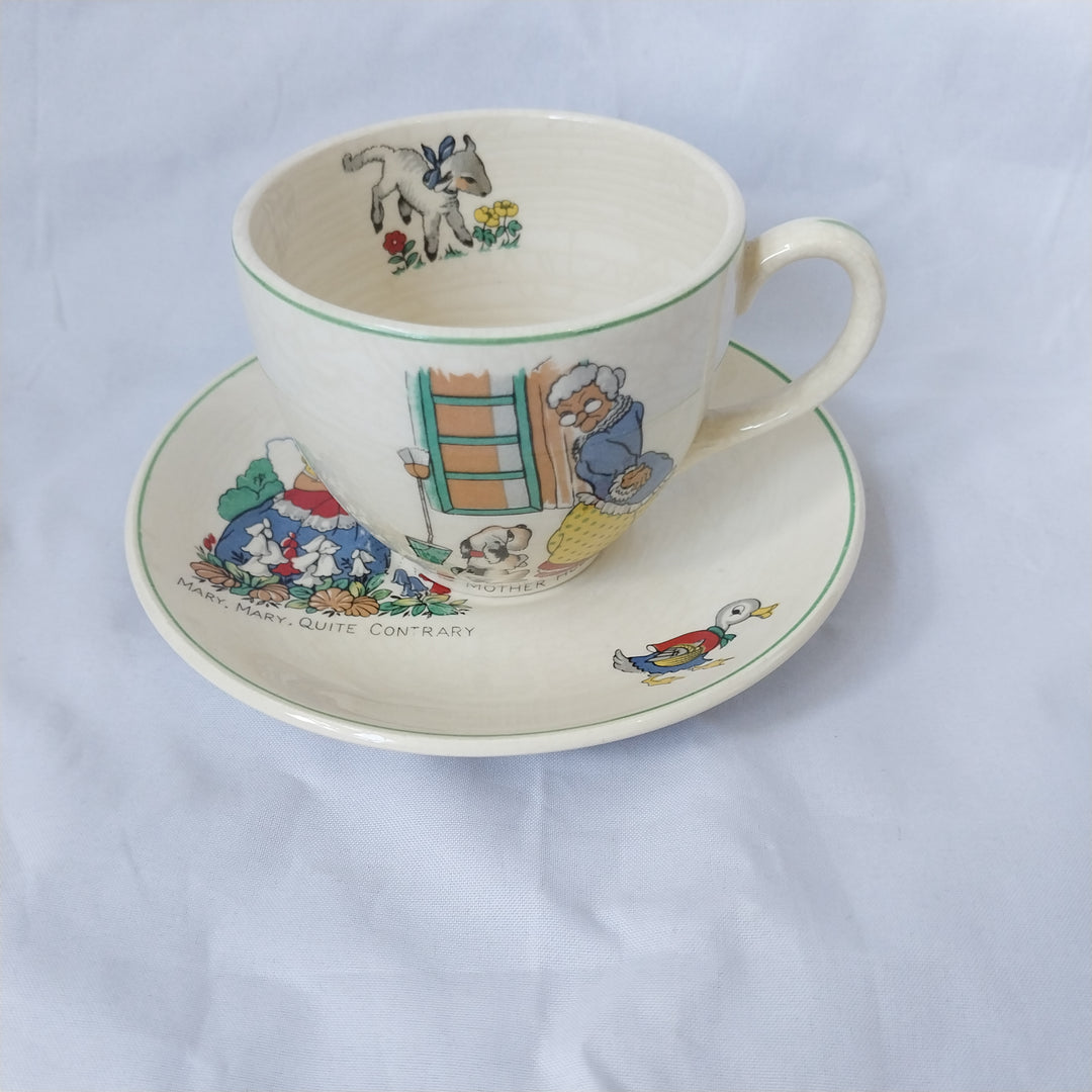 *Kelston Potteries NZ- Nurserytime Cup and Saucer- Vintage