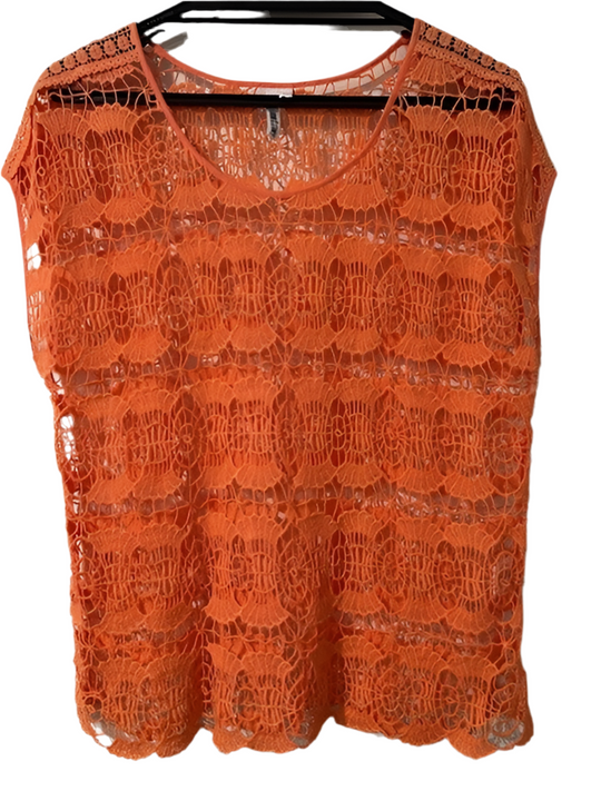 Loobies Story Size Lace Cotton Sheer Layering Top