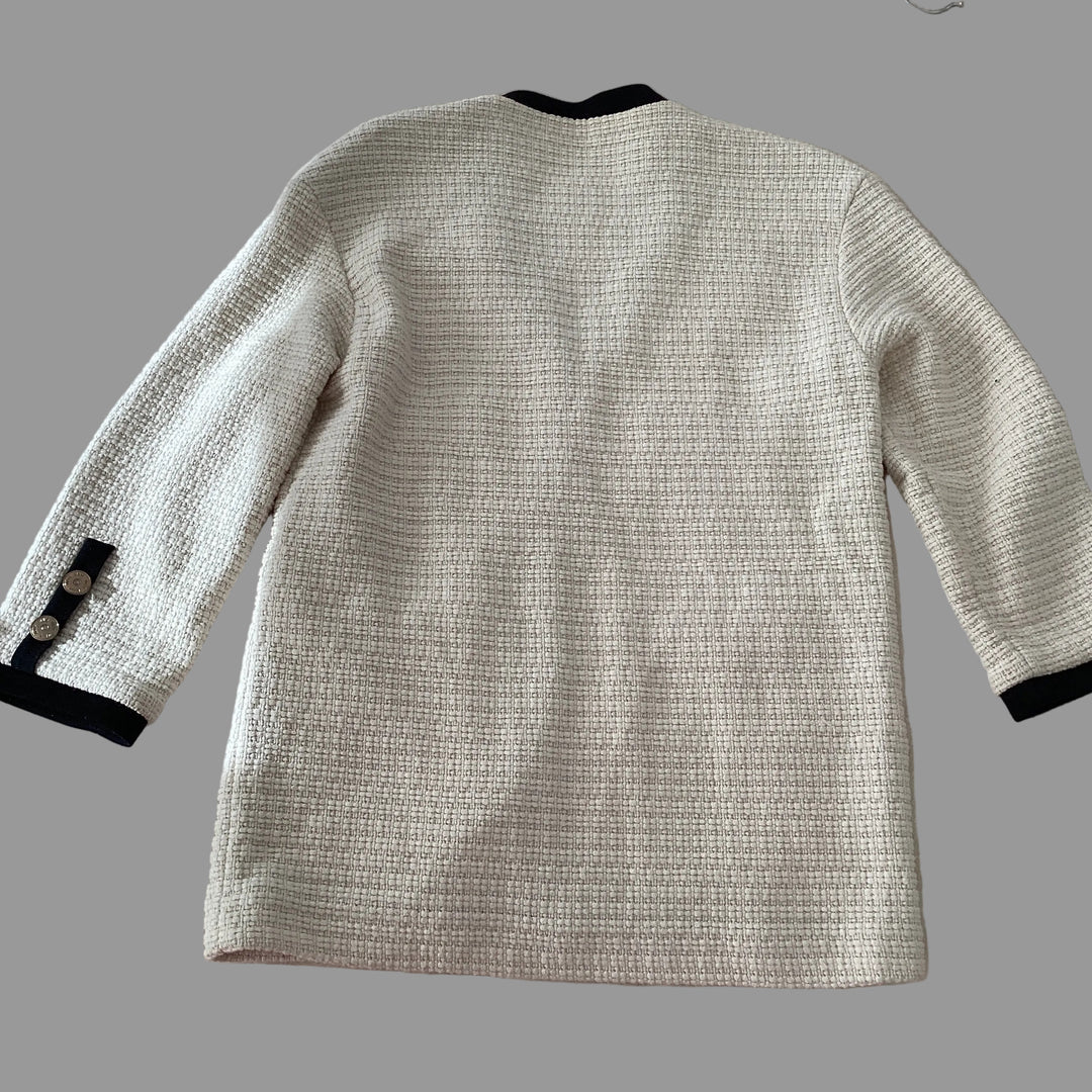 Maje Vega Ecru Tweed Cardigan -size 6/8