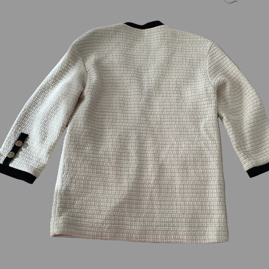 Maje Vega Ecru Tweed Cardigan -size 6/8