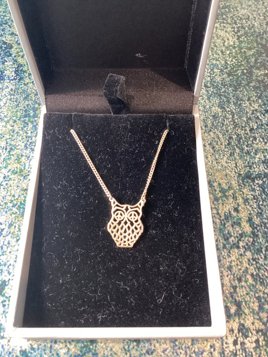 Karen walker filagree owl necklace