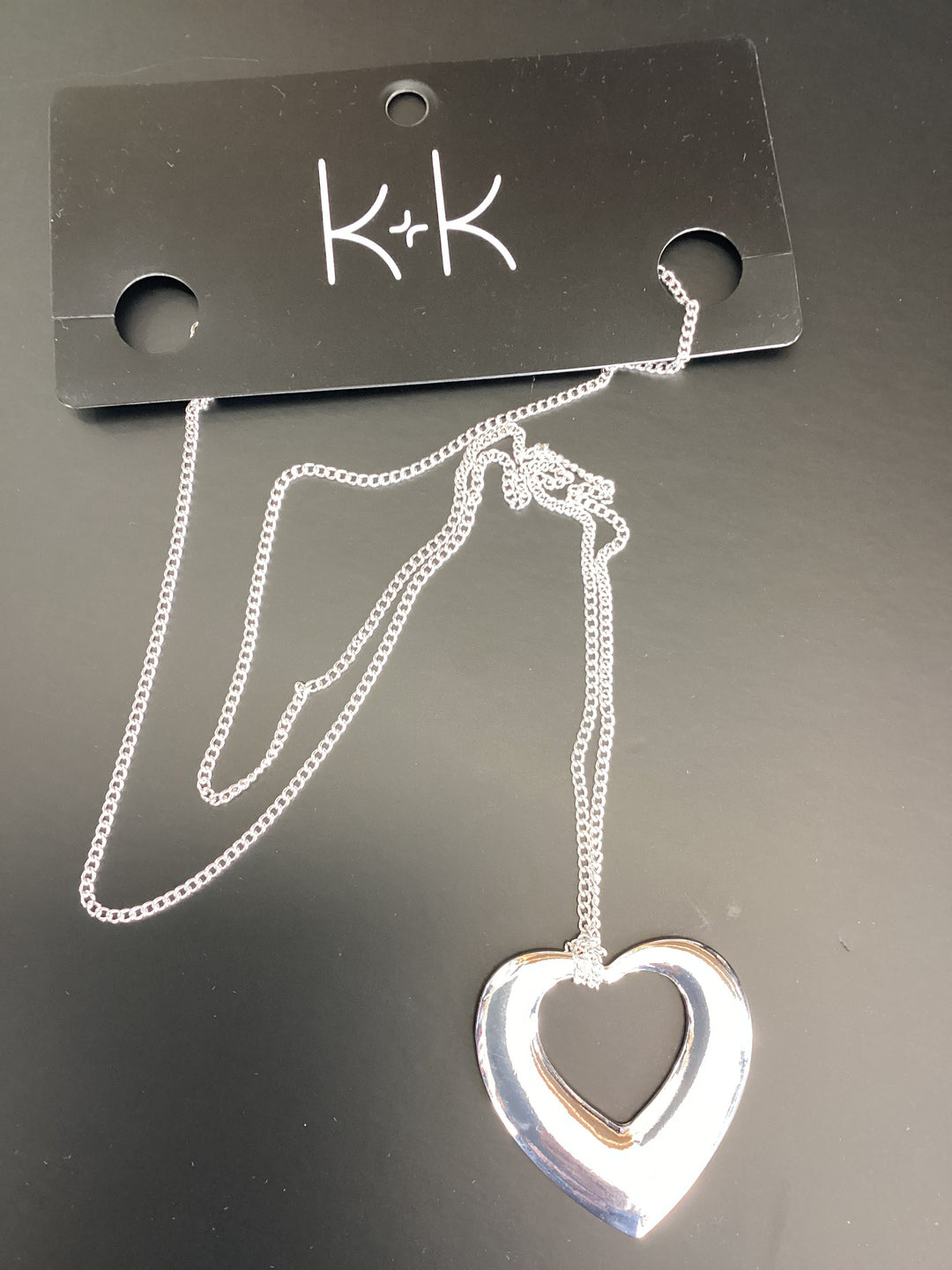K & K heart long necklace