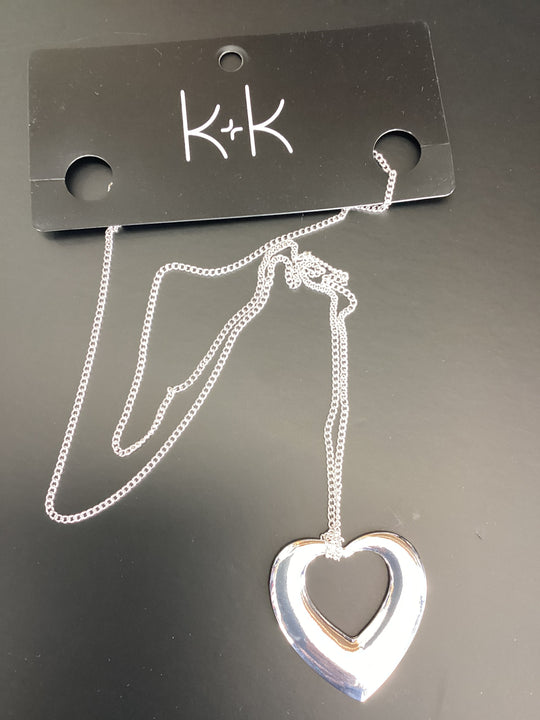 K & K heart long necklace