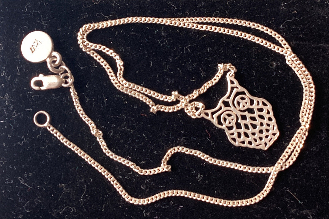 Karen walker filagree owl necklace
