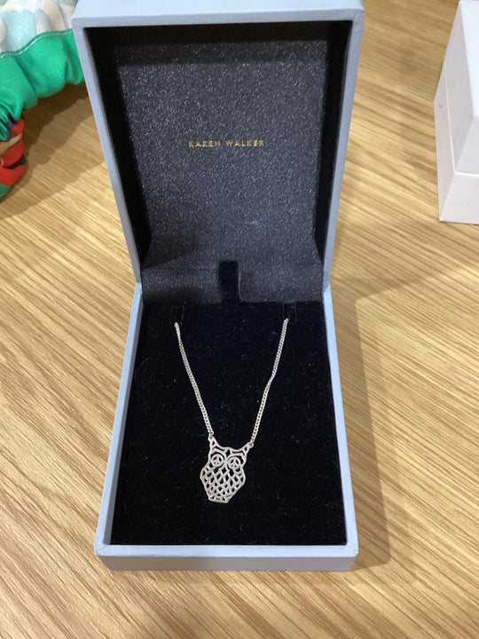 Karen walker filagree owl necklace