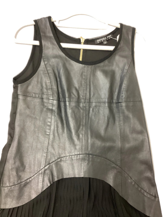 Patrizia Pepe-Leather & Silk mini dress -S
