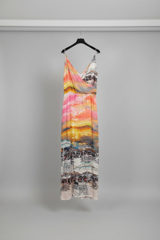 Amanda Uprichard Womens Silk Print Maxi Dress