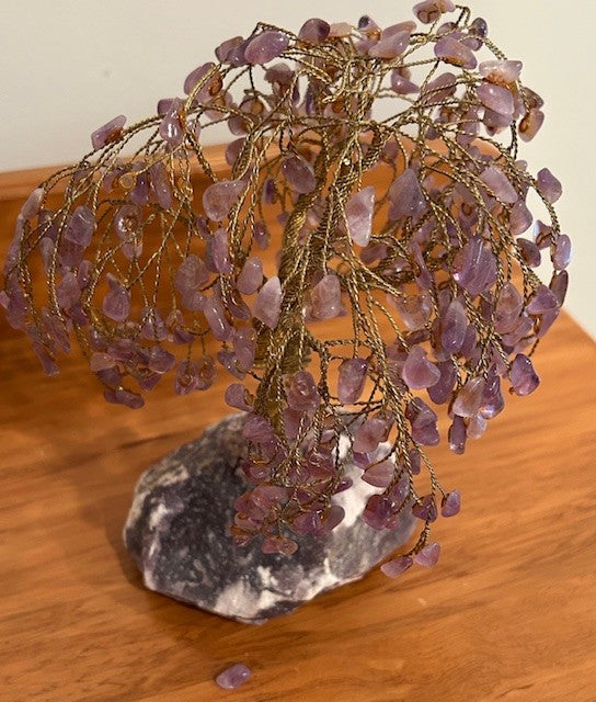 Amethyst Natural Crystal Tumbled Stones Life Tree Ornament