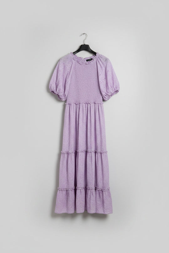Augustine Smocked Puff Sleeve Midi Dress