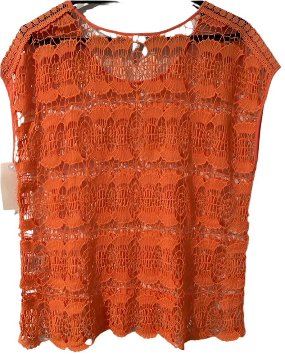 Loobies Story Size Lace Cotton Sheer Layering Top