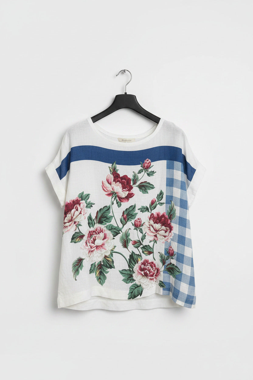 Blue Illusion Womans French Linen Top