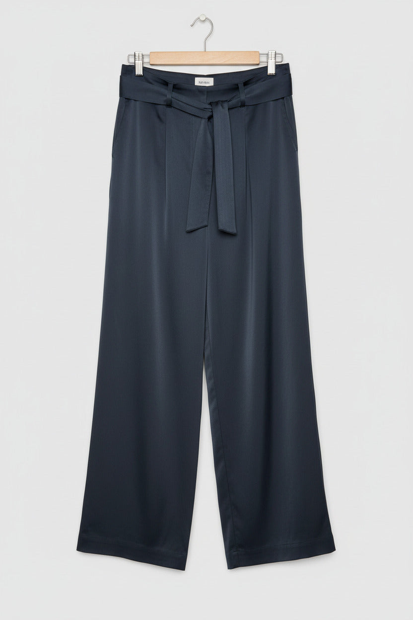 By Rosa Womens Satin Wide Leg Pants