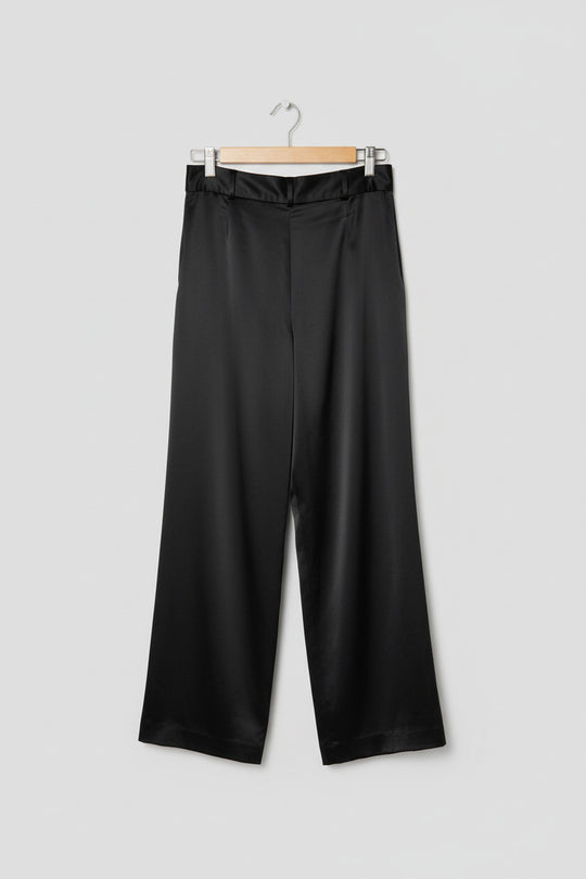 By Rosa Womens Satin Wide Leg Pants