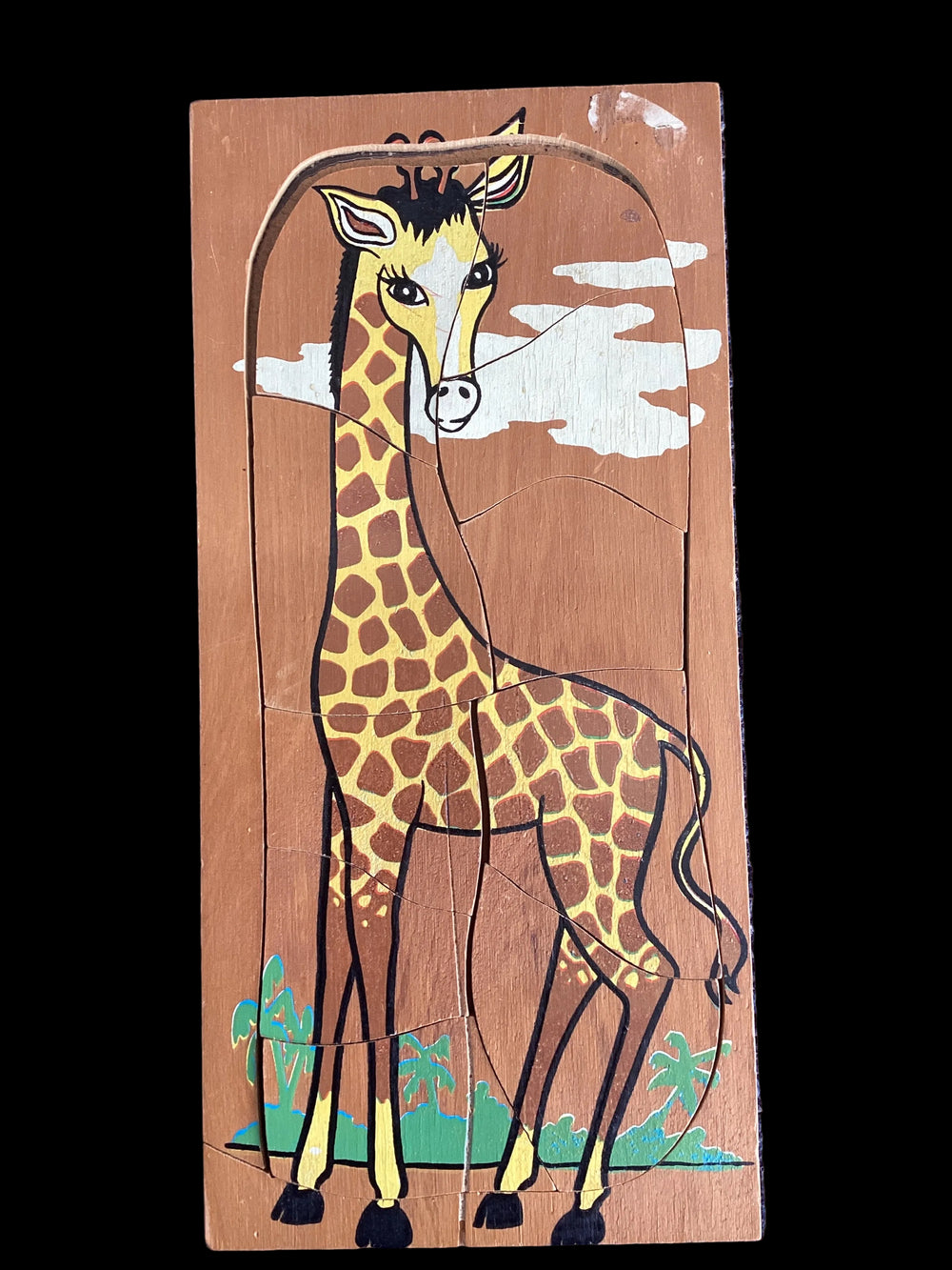 Giraffe Wooden Puzzle -vintage